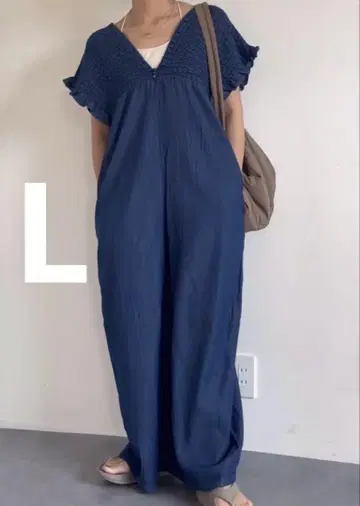 시마무라 데님 셔링 살로펫 블루