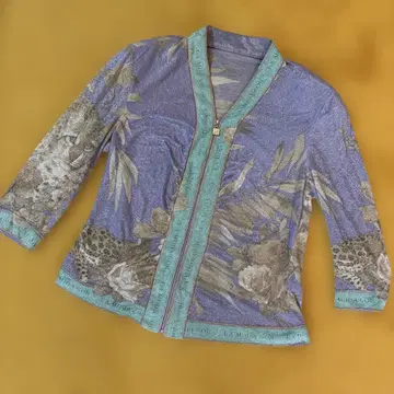 LA MODAGOGI 라메 믹스 레오파드 가디건