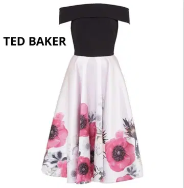 TED BAKER 꽃무늬 오프숄더 드레스 원피스 핑크 XS