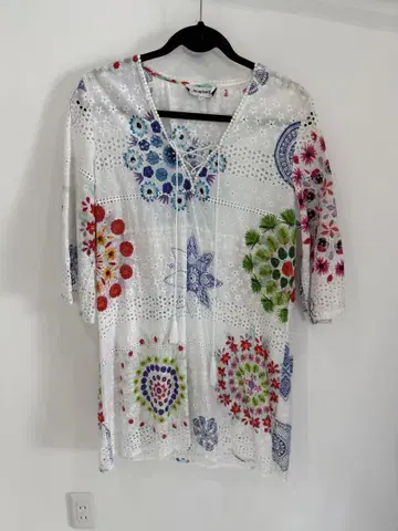 Desigual 20SWMW33 꽃무늬 미니 원피스 L 사이즈