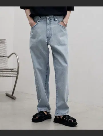 WYM LOOSE FIT DENIM 라이트 블루 스트레이트 데님 팬츠 M