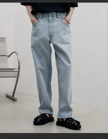 WYM LOOSE FIT DENIM 라이트 블루 스트레이트 데님 팬츠 L