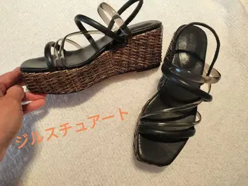 블랙 웨지 힐 샌들 질스튜어트
