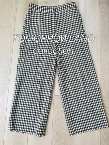 TOMORROWLAND collection 깅엄 체크 팬츠 마 혼방