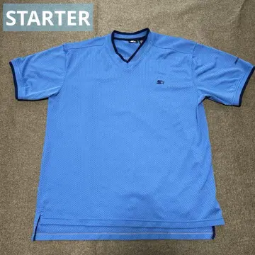 스타터 STARTER 메쉬 반팔 게임 셔츠 링거 블루