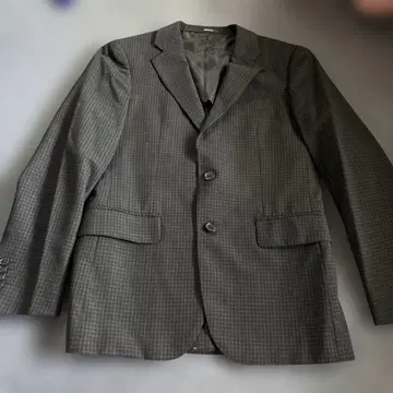 컴시즘 다크 그레이 체크 무늬 비즈니스 정장 여름용