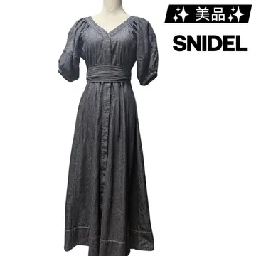 SNIDEL (스나이델) 데님풍 원피스 세련된 실루엣으로 체형 커버도