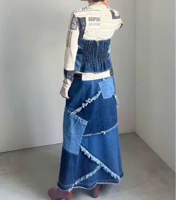 Ameri 셋업 데님 스커트