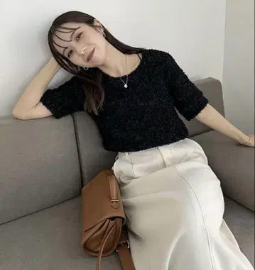 CAPRICIEUX LEMAGE 리본 얀 하프 슬리브 풀오버