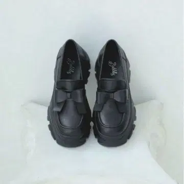 bubbles 리본 로퍼 38 블랙 통굽