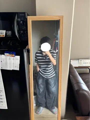 와이드 데님 블랙