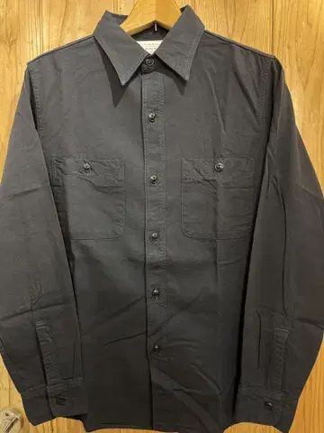 FULLCOUNT 100% COTTON 블랙 샴브레이 워크 셔츠