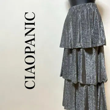 CIAOPANIC 라메 컷 티어드 스커트 프릴 스커트