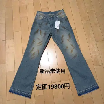 미사용 새상품 정가 19800엔 Lui's 플레어 청바지 페인트 가공