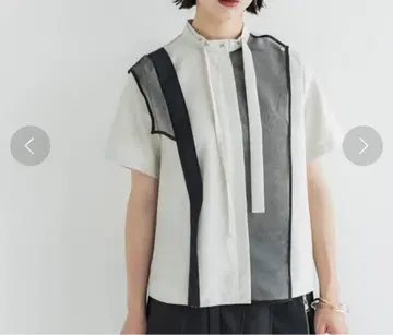 UNITED TOKYO 팜 타이 넥 블라우스 워셔블