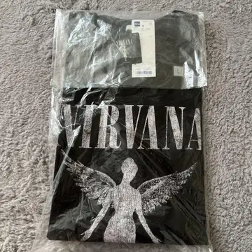 지유 NIRVANA 그래픽 티셔츠 블랙 L 사이즈