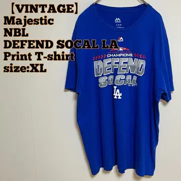 빈티지] 마제스틱 MLB LA 프린트 티셔츠 블루 XL