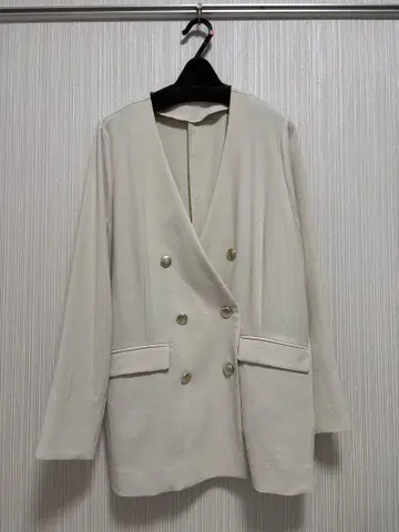화이트 노카라 자켓 L 사이즈