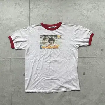 80s 빌과 테드 링거 티셔츠 미국제 L 빨간색 흰색 키아누 리브스