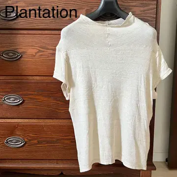 Plantation 아이보리 반팔 상의 니트