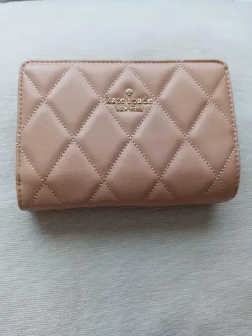 kate spade 접이식 지갑 베이지 퀼팅