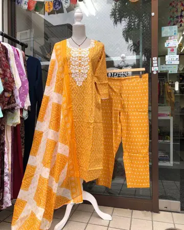 쿠르타, 팬츠, 숄 (3세트)