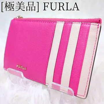 [컨디션 최상] 훌라 FURLA 핑크 코인 케이스 패스 케이스 카드