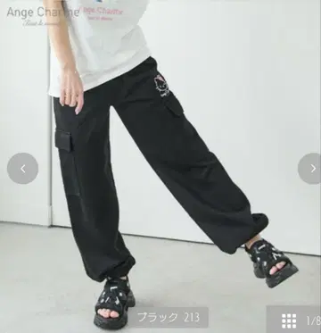 Ange Charme 헬로키티 블랙 카고 팬츠