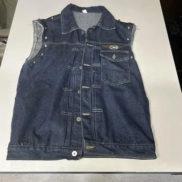 가와사키 슬리브리스 데님 자켓