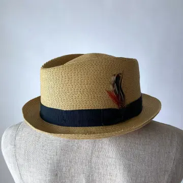 NEW YORK HAT 뉴욕 햇 USA제 깃털 장식 스트로우 햇