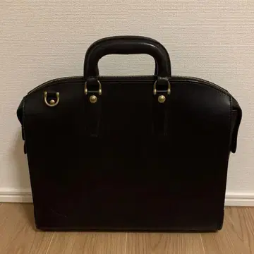 긴자 타니자와 블랙 가죽 비즈니스 백