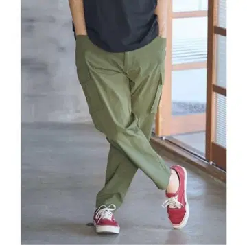 카고 팬츠 올리브 그린 테이퍼드