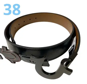 TRUE RELIGION 가죽 벨트 블랙 유니크 버클 38