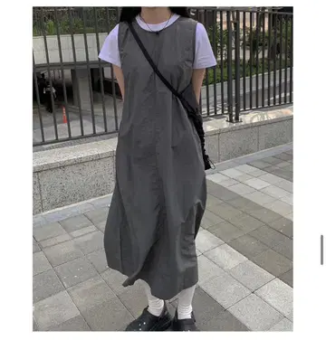 anyonemore 원피스 나일론 차콜 그레이