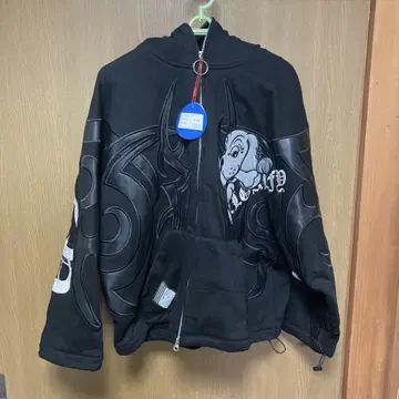새상품 S GALFY 갈피 부족 계열 헐렁한 후드티 블랙