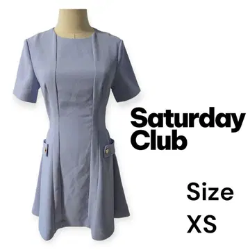 Saturday Club 반팔 미니 원피스 XS 라이트 블루