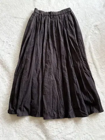 kagure 다크 브라운 플레어 스커트