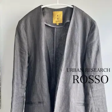 URBAN RESEARCH ROSSO 린넨 노카라 자켓 그레이