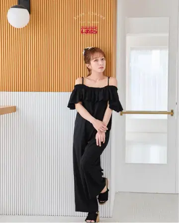 7월 7일까지! 츠지 노조미 시마무라 오프숄더 블랙 롱 올인원