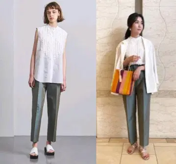 유나이티드 애로우즈 샴브레이 테이퍼드 팬츠