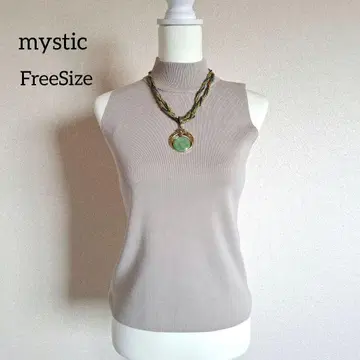mystic 터틀넥 슬리브리스 베이지 FreeSize