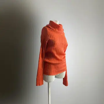 '유럽 90s 빈티지 모헤어 니트 샤기 스웨터 오렌지