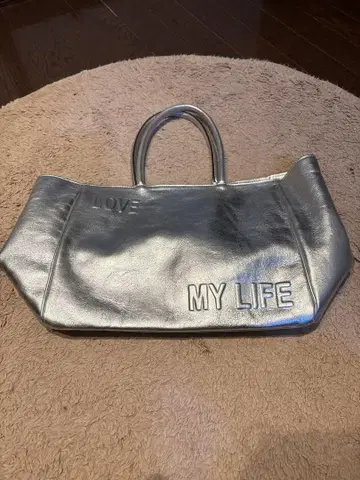 안코키누 실버 토트백 LOVE MY LIFE