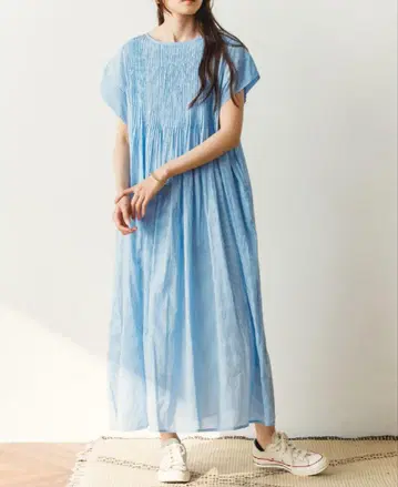 새상품 택 포함 코튼 원피스 블루 스트라이프 noia 노이아