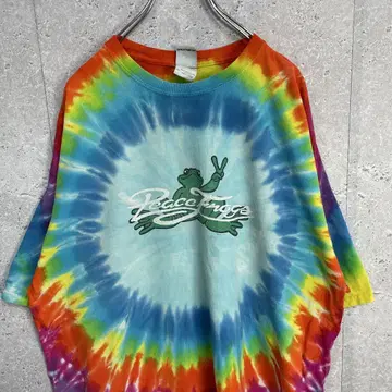 Peace frogs 개구리 타이다이 오버 사이즈 티셔츠 2XL