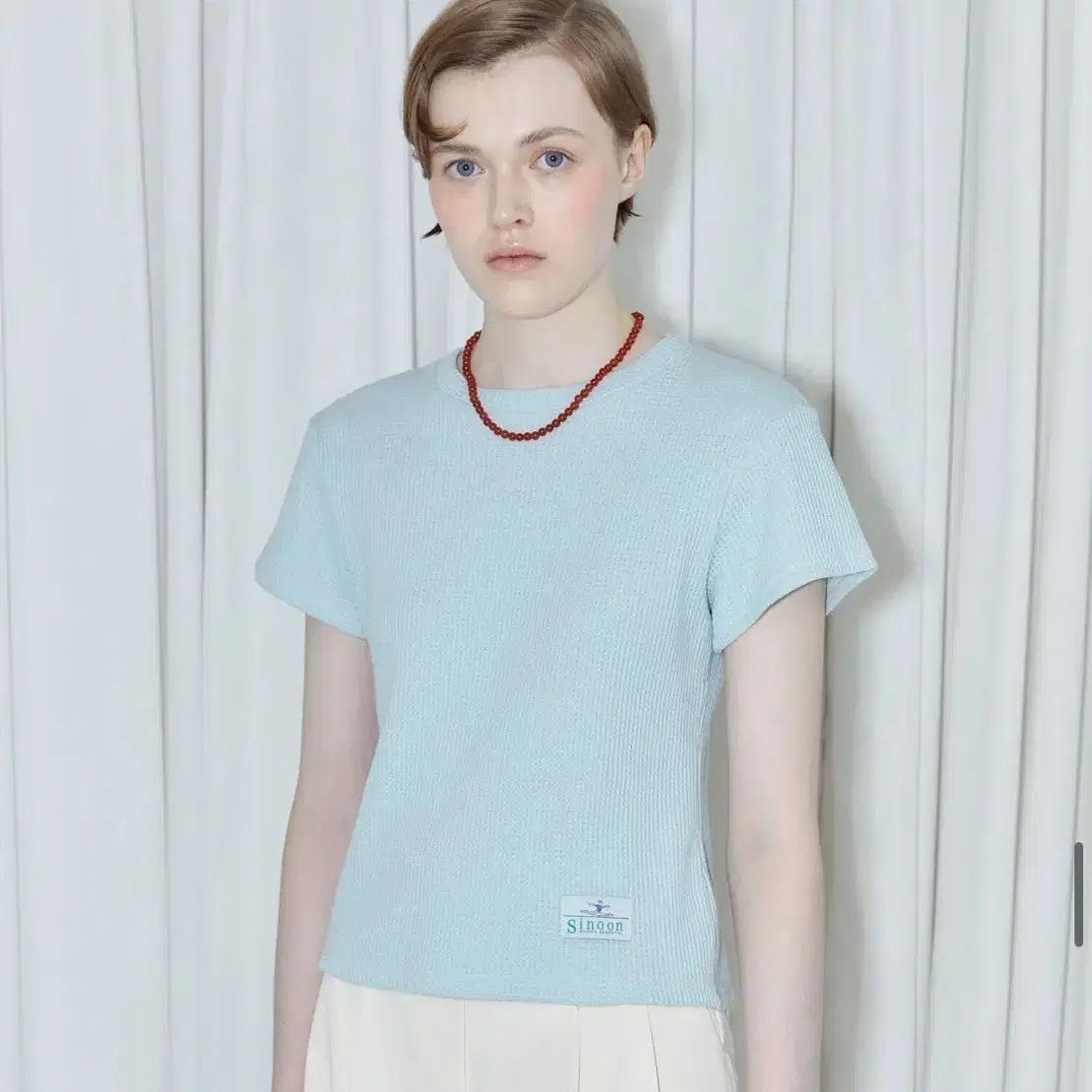 SINOON | 시눈 Sinoon Bouquet Cap Sleeve T-Shirt Short Sleeve
