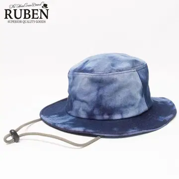 새상품 RUBEN 루벤 타이다이 패턴 사파리 햇 네이비