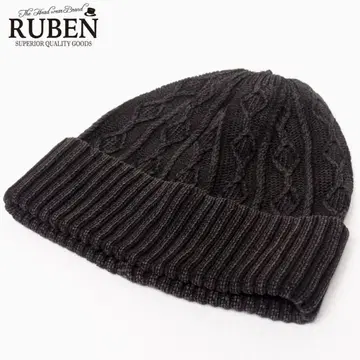 새상품 RUBEN 루벤 코튼 니트 와치 니트 모자 블랙