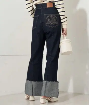 Chico 롤업 데님 팬츠 M 네이비