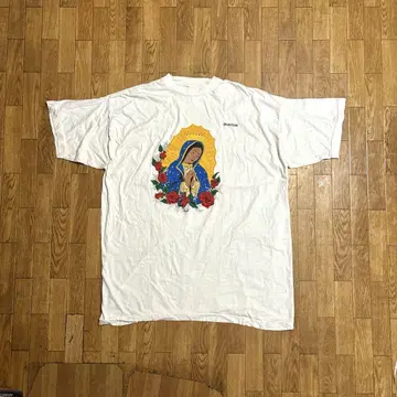 90s 파키 마리아 티셔츠 화이트 BOSTON 2XL 빅 실루엣
